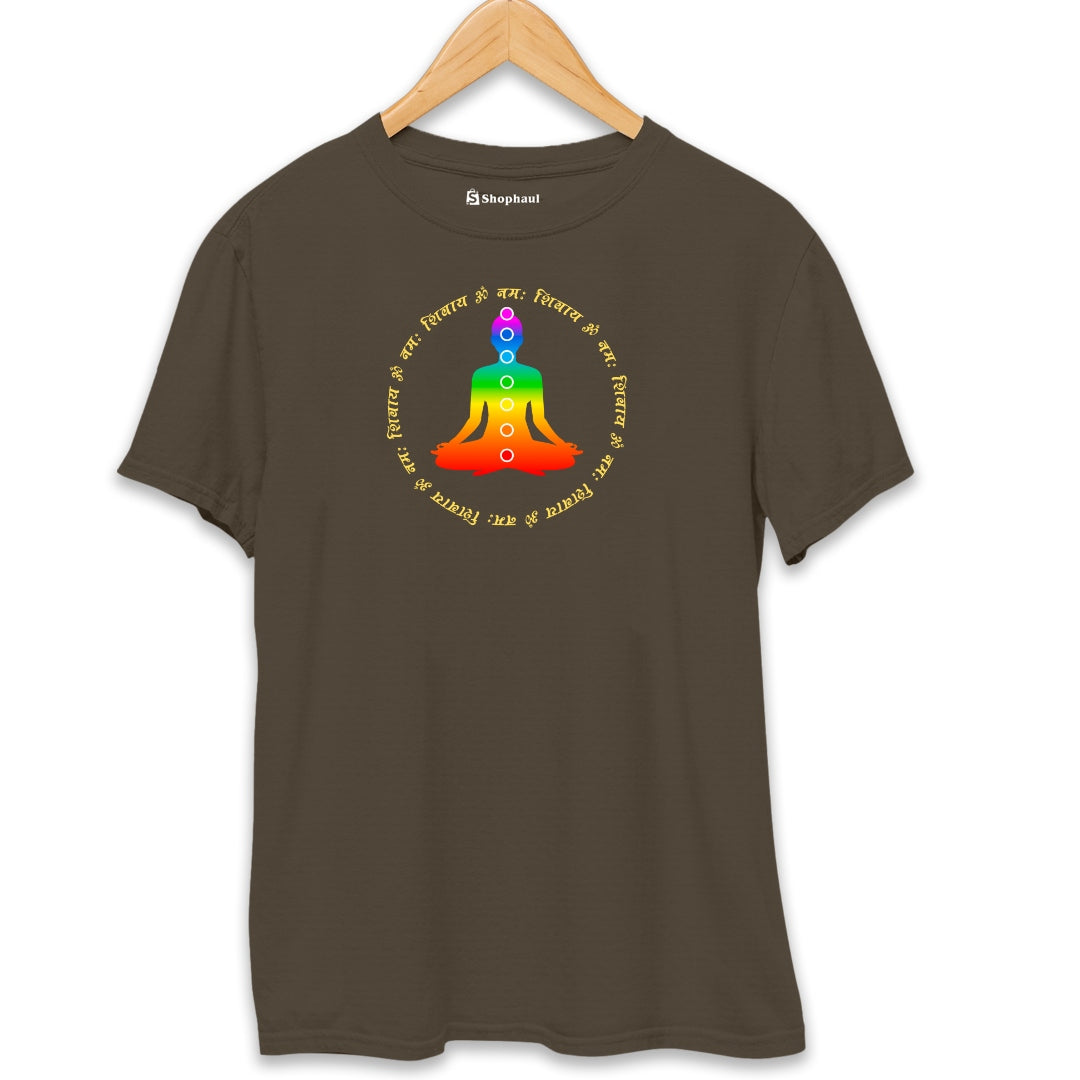 Om Namah Shivaya Yoga T-Shirt  Olive-Green-XXL