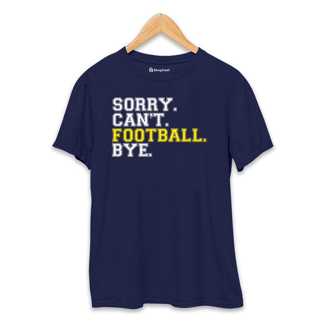 Sorry Can't Football T-Shirt  Navy-Blue-XXL