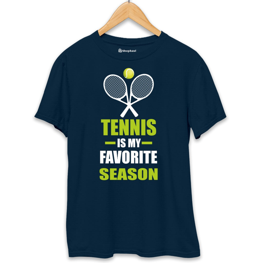 Tennis is my Favorite Season T-Shirt  Petrol-Blue-XXL