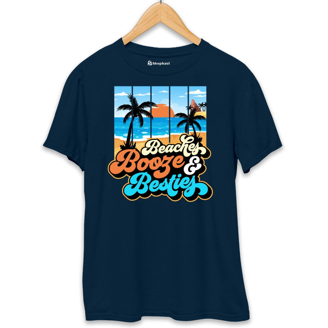 Beaches Besties T-Shirt  Petrol-Blue-XXL