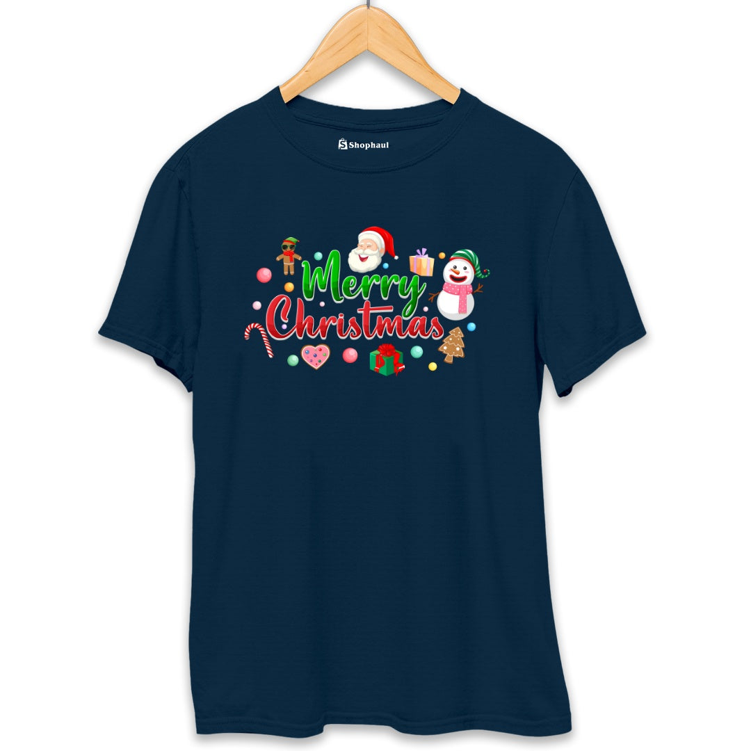 Christmas Santa Gift T-Shirt  Petrol-Blue-XXL