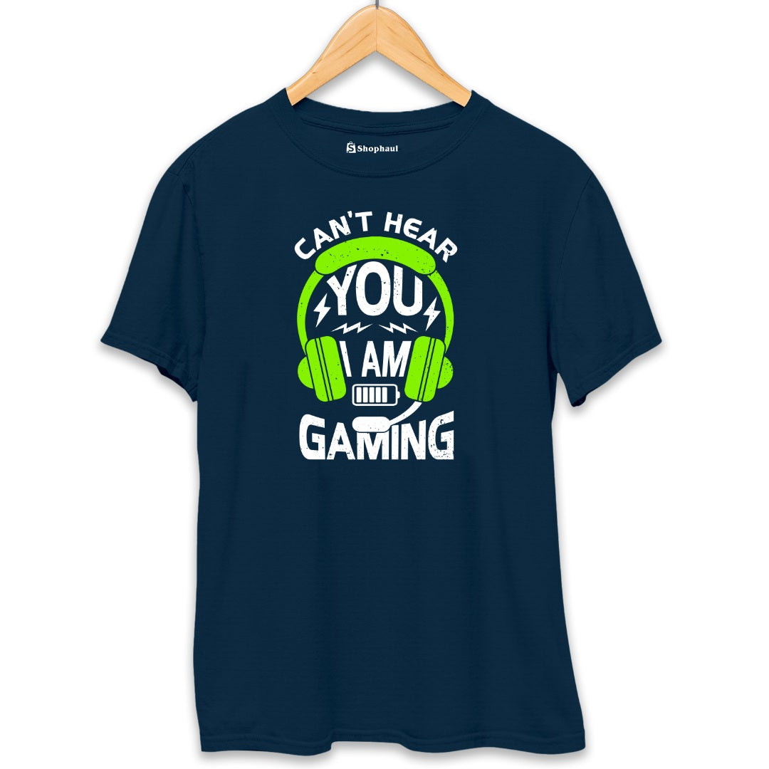 Can't Hear You I'am Gaming T-Shirt  Petrol-Blue-XXL