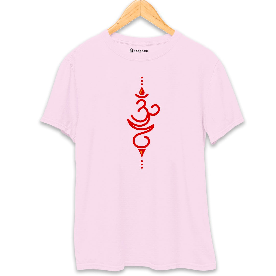 Om Yoga T-Shirt  Light-Baby-Pink-XXL