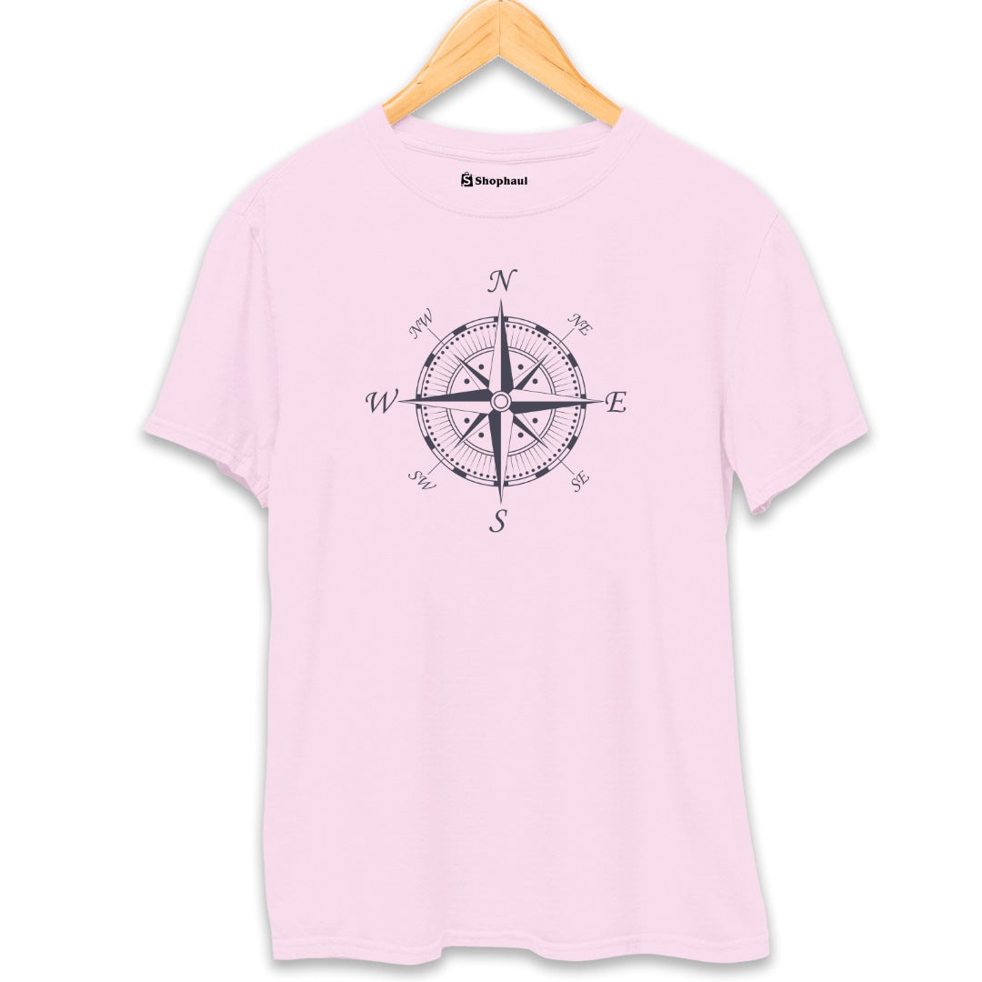 Compass Travel T-Shirt  Light-Baby-Pink-XXL