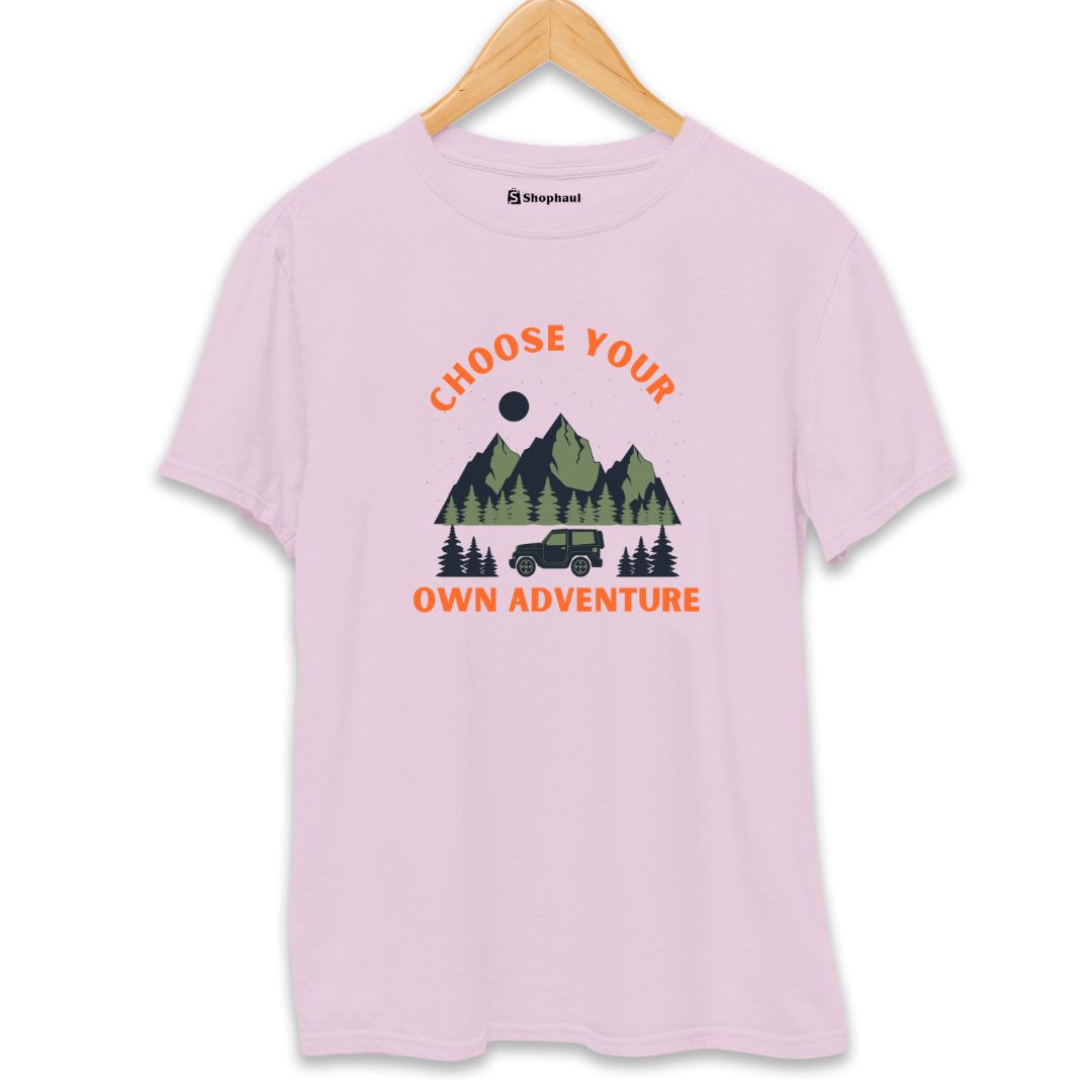 Choose Your Own Adventure  Travel T-Shirt  Light-Baby-Pink-XXL