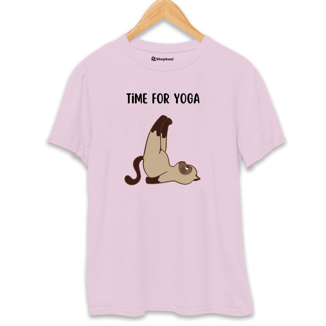 Time for Yoga T-Shirt  Light-Baby-Pink-XXL