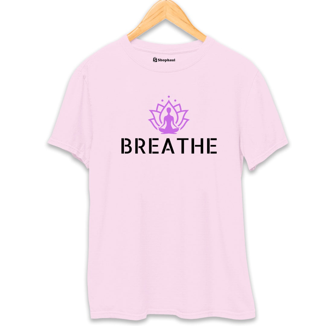 Breathe Yoga T-Shirt  Light-Baby-Pink-XXL