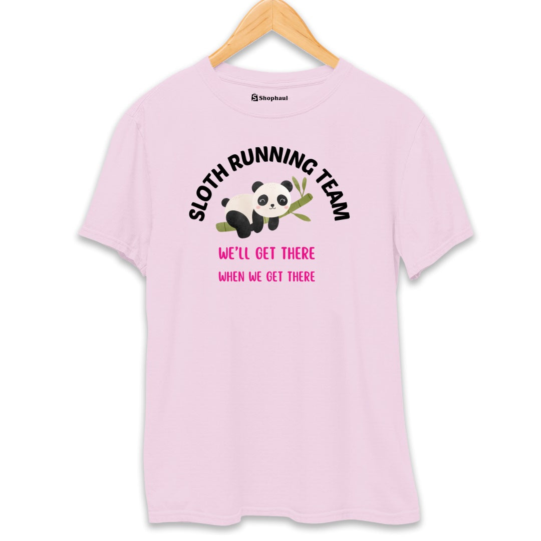 Running Panda T-Shirt  Light-Baby-Pink-XXL