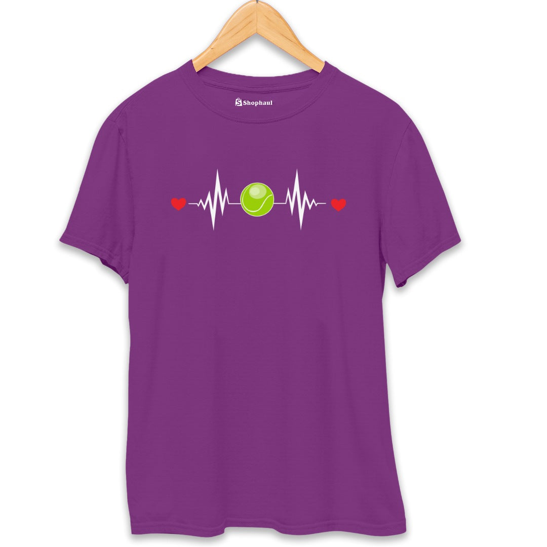 Tennis Heartbeat T-Shirt  Purple-XXL