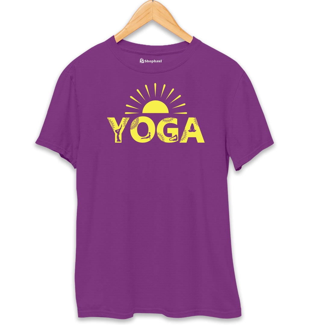 Morning Yoga T-Shirt  Purple-XXL