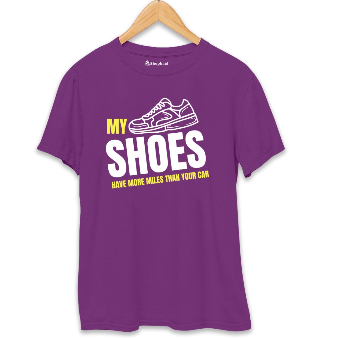 My Shoes Have More Miles Running T-Shirt  Maroon-XXL