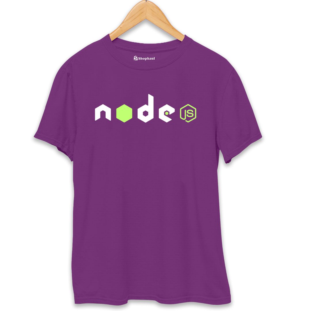 Node JS Coding T-Shirt  Purple-XXL