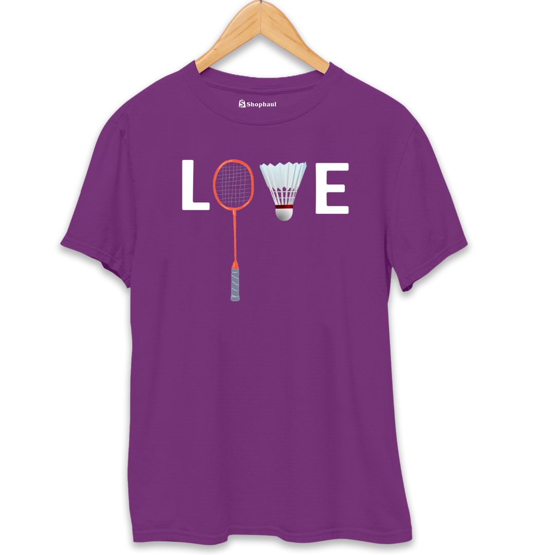 Love Badminton T-Shirt  Purple