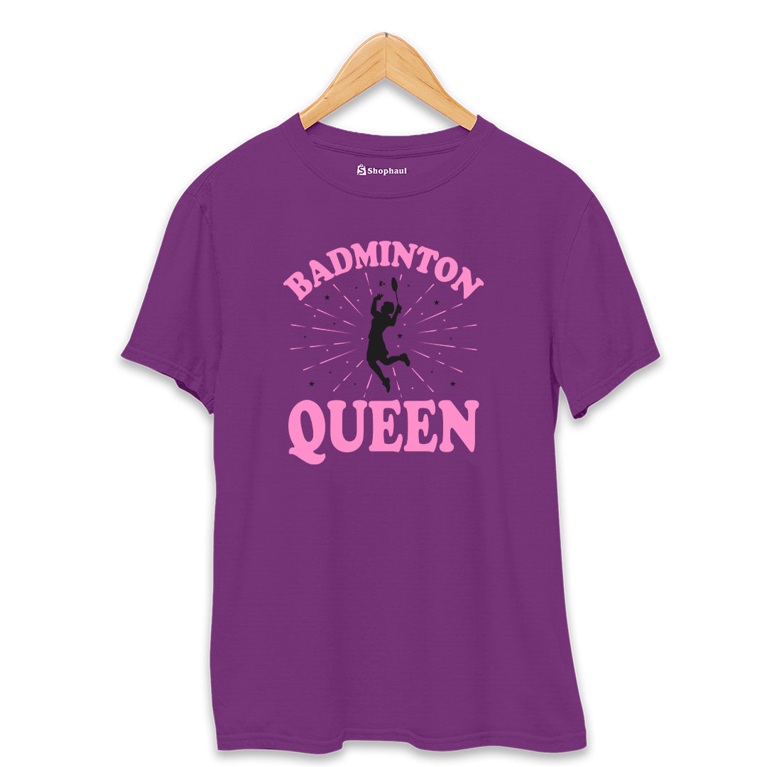 Badminton Queen T-Shirt  Purple-XXL