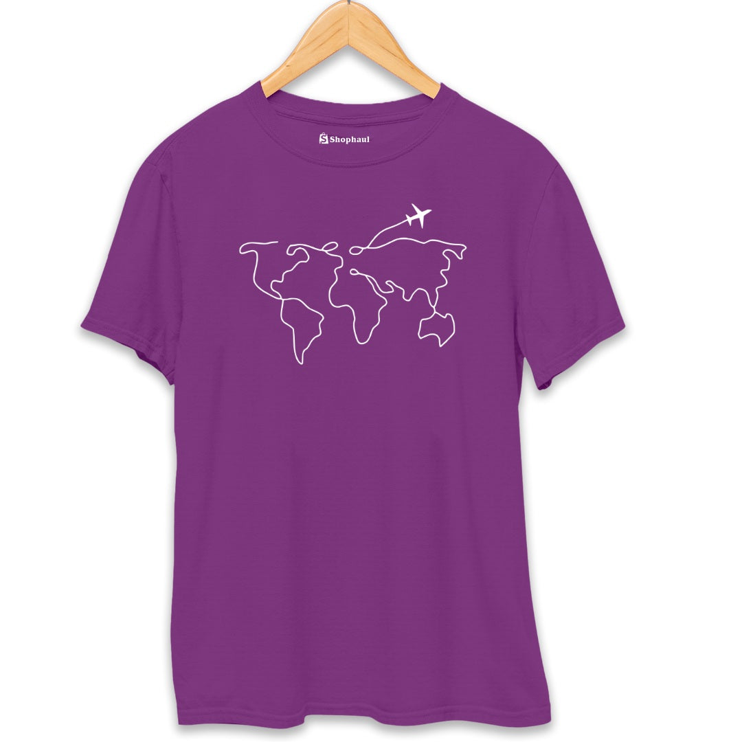 World Travel T-Shirt  Purple-XXL