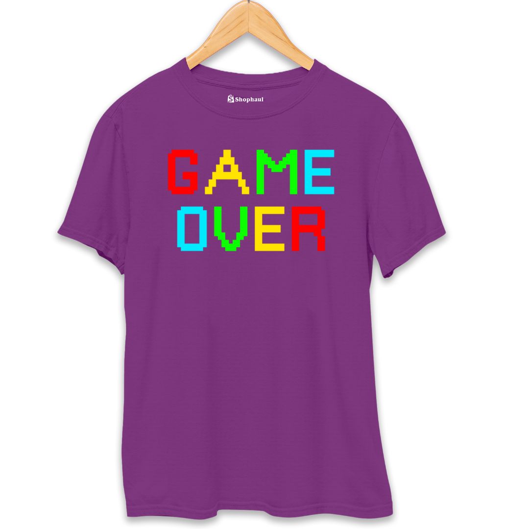 Game Over Gaming T-Shirt  Purple-XXL