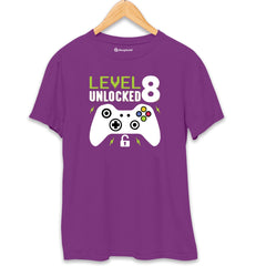 Level Unlocked Gaming T-Shirt  Purple-XXL