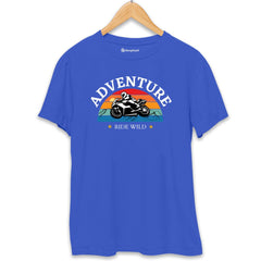 Adventure Wild Ride Biker T-Shirt  Royal-Blue-XXL-46