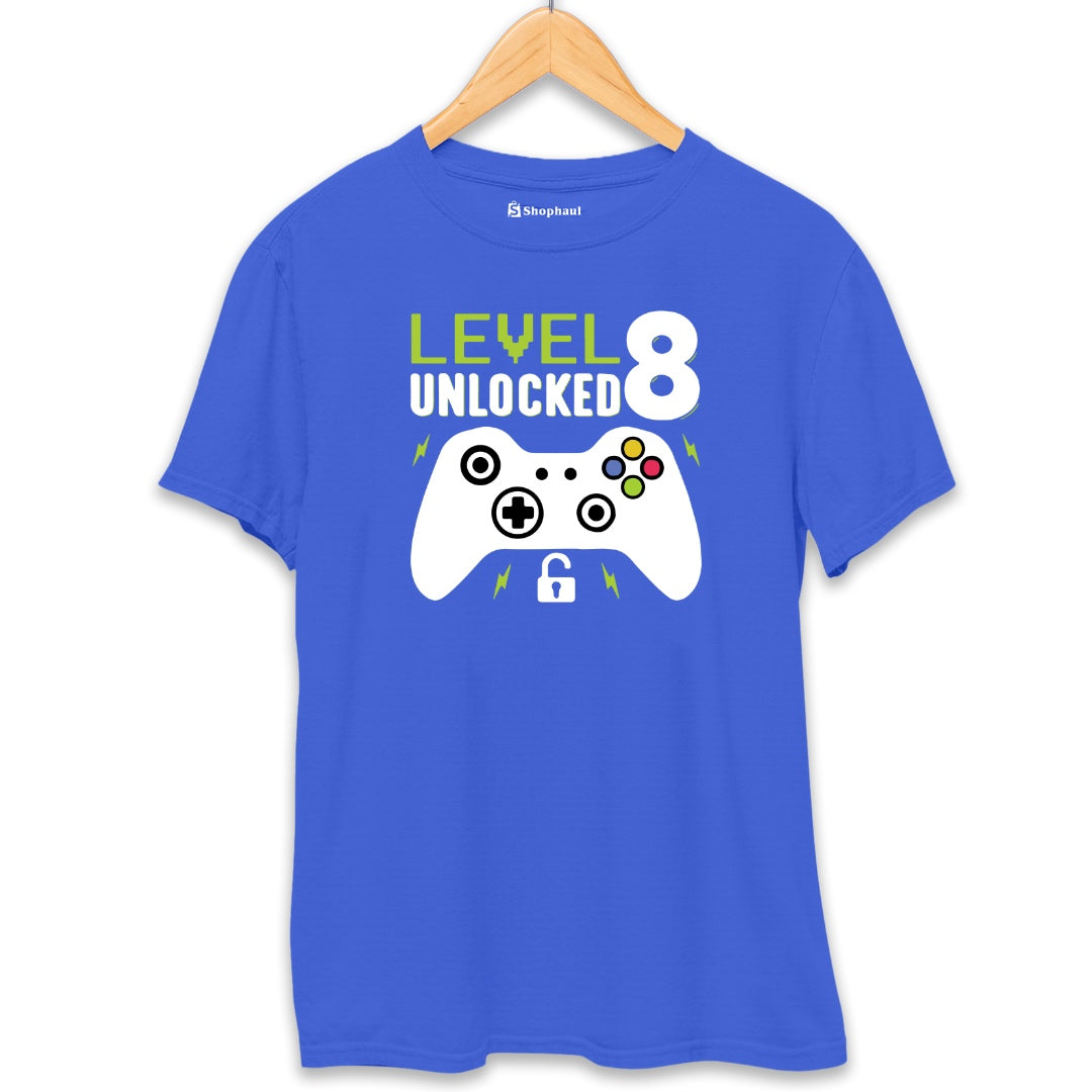 Level Unlocked Gaming T-Shirt  Royal-Blue-XXL