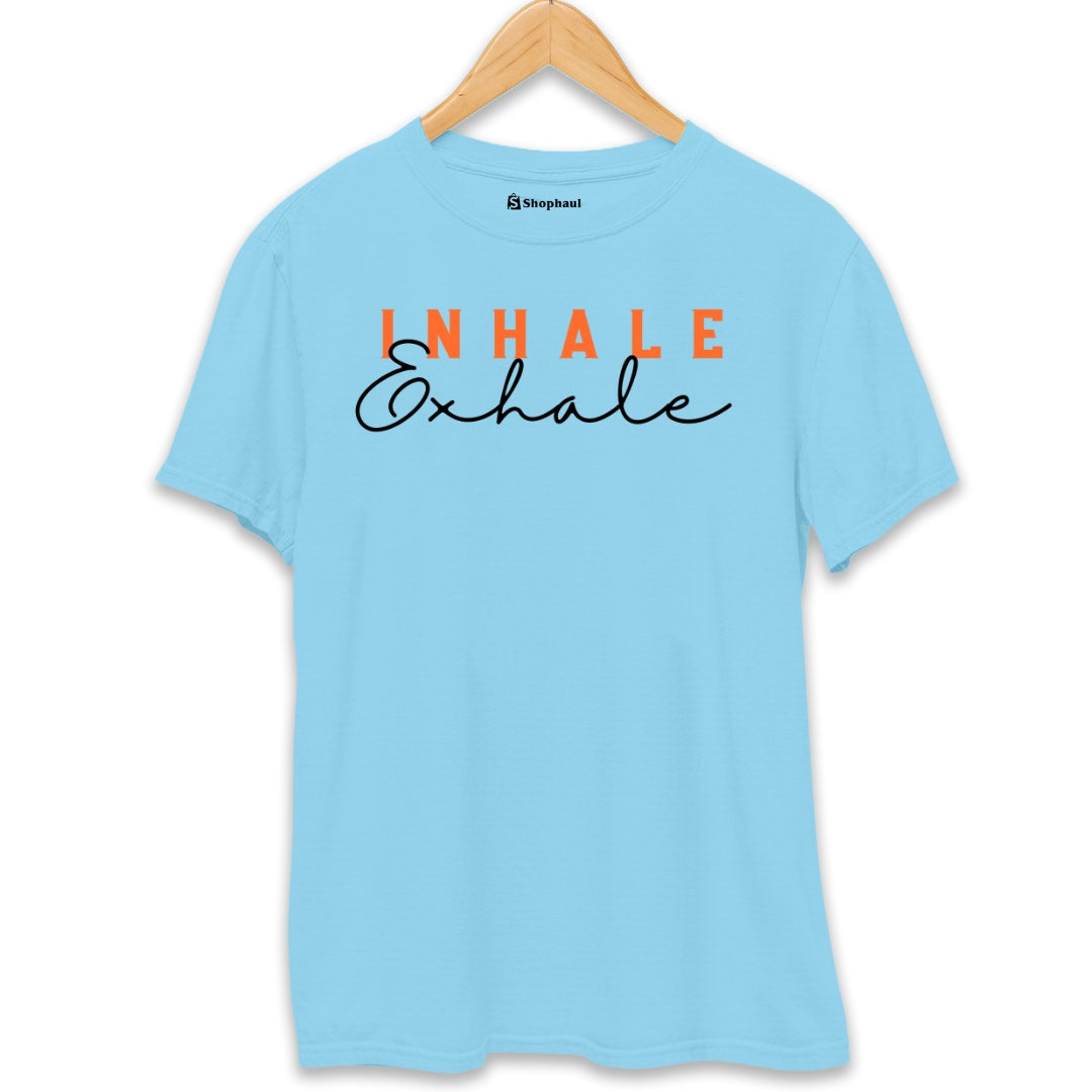 Inhale Exhale Yoga T-Shirt  SkyBlue-XXL