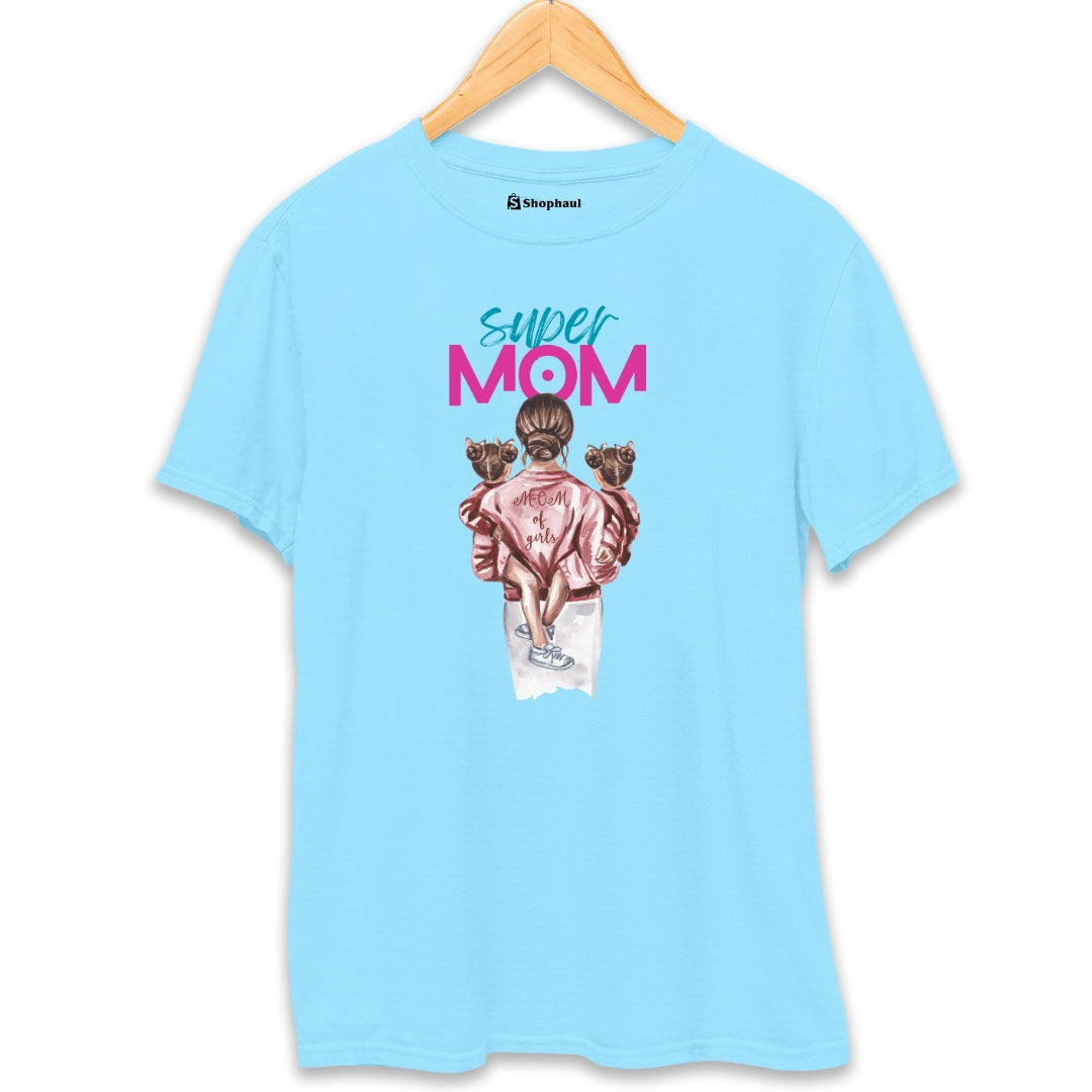 MOM of Girls T-Shirt  SkyBlue-XXL