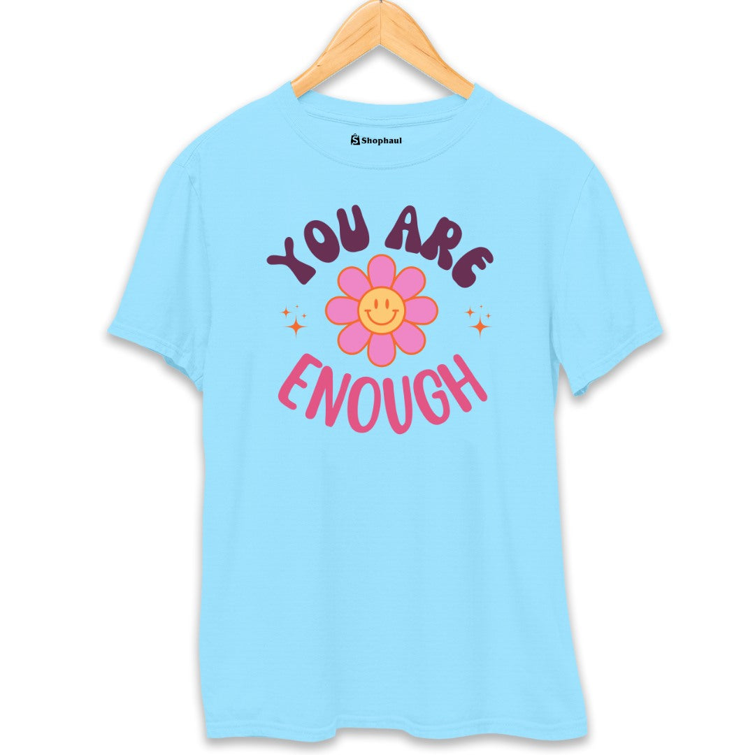 You are Enough Smiley T-Shirt  SkyBlue-XXL