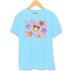 Valentine Smiley T-Shirt  SkyBlue-XXL