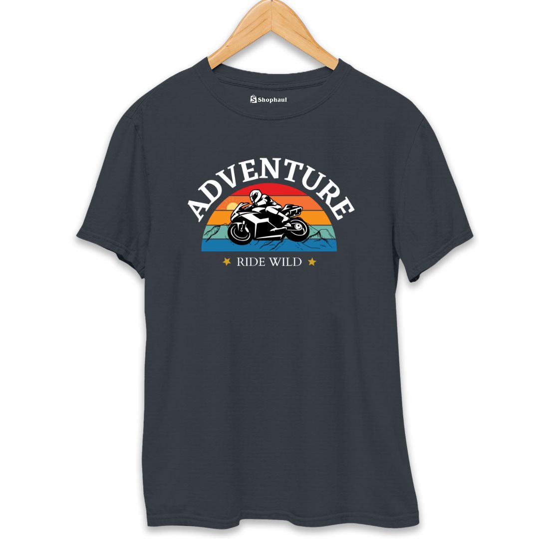 Adventure Wild Ride Biker T-Shirt  Steel-Grey-XXL-46