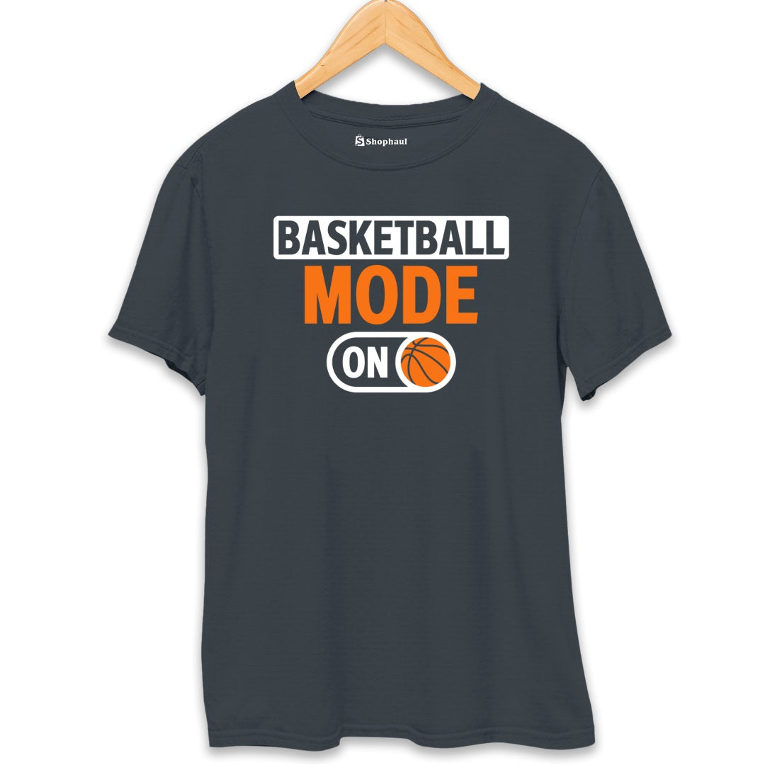 Basketball Mode On T-Shirt  Steel-Grey-XXL