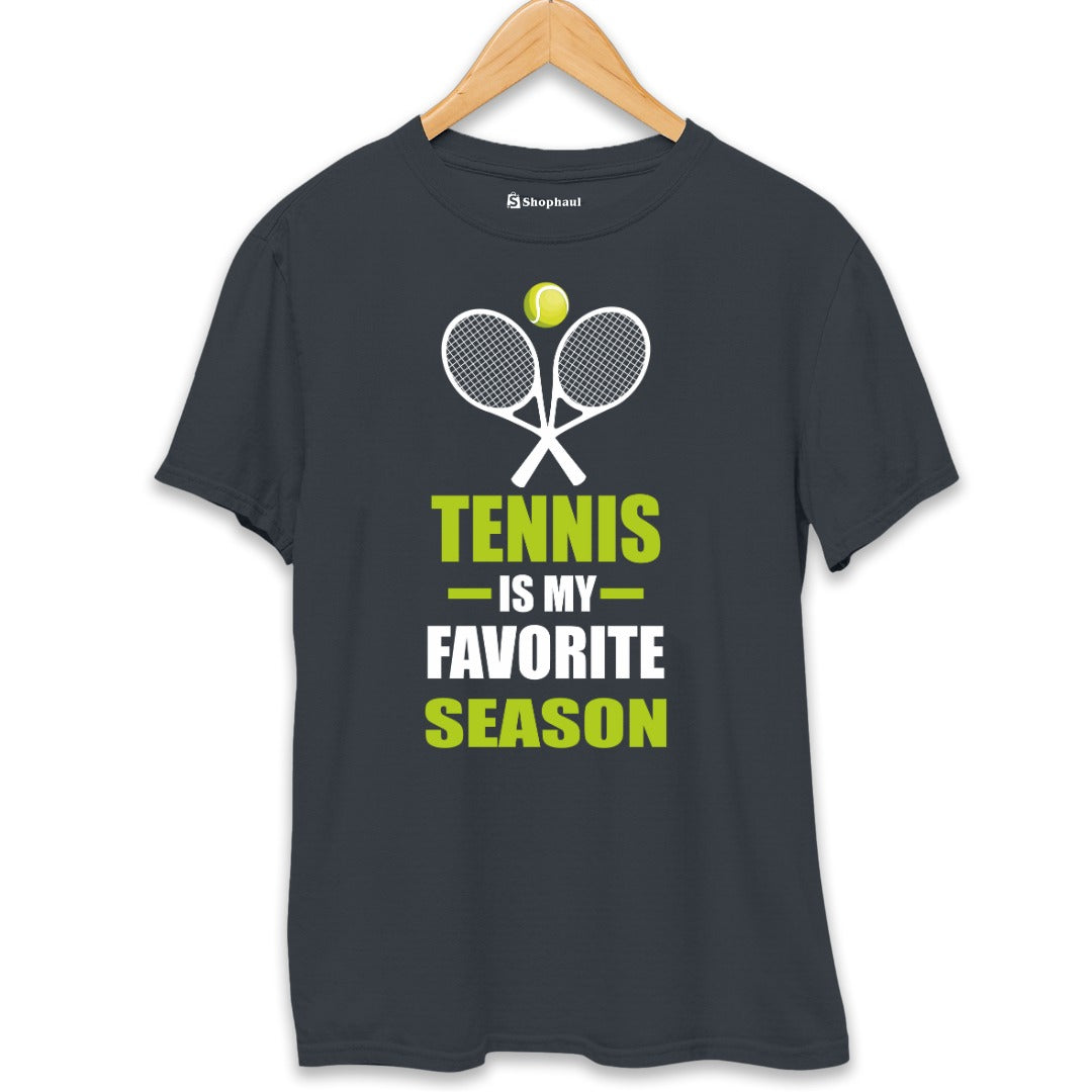 Tennis is my Favorite Season T-Shirt  Steel-Grey-XXL