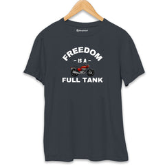 Freedom is a Full Tank Biker T-Shirt  Steel-Grey-XXL