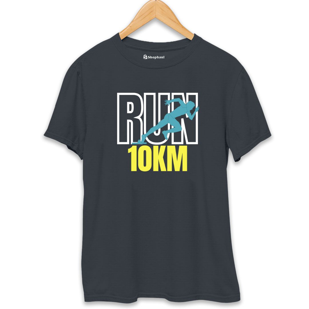 RUN 10KM Running T-Shirt  Steel-Grey-XXL