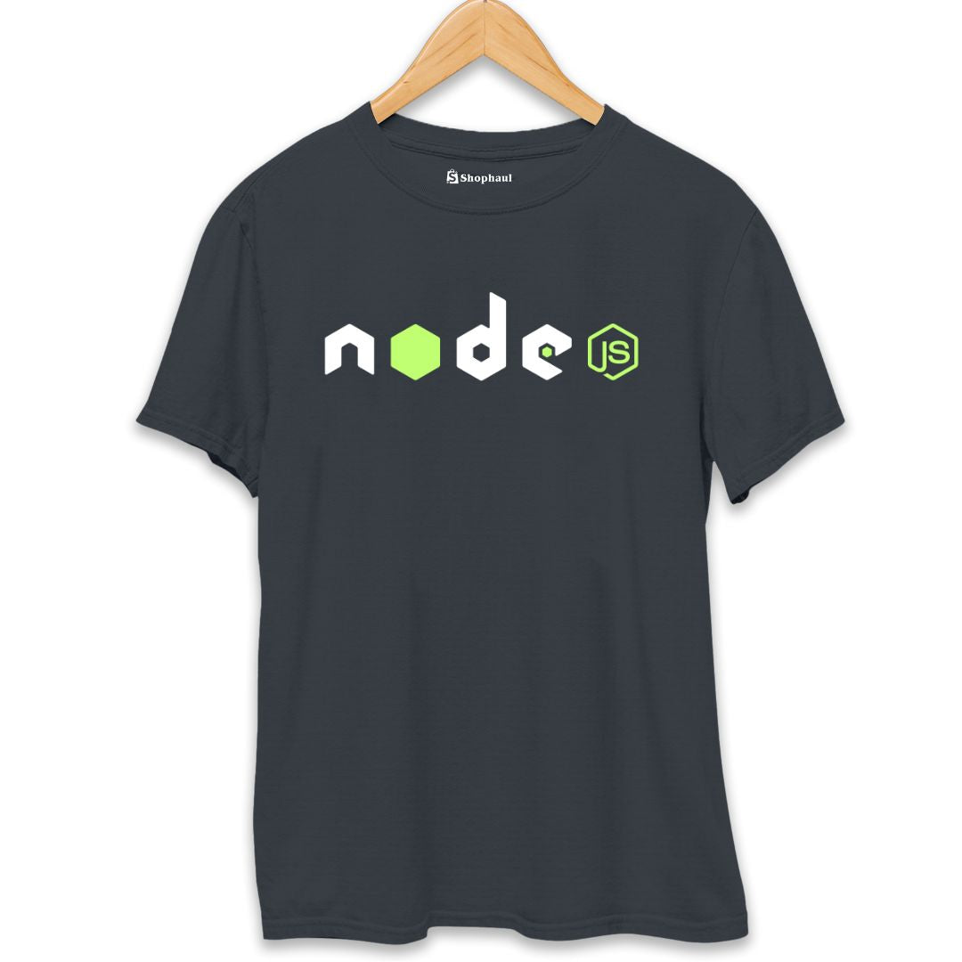 Node JS Coding T-Shirt  Steel-Grey-XXL