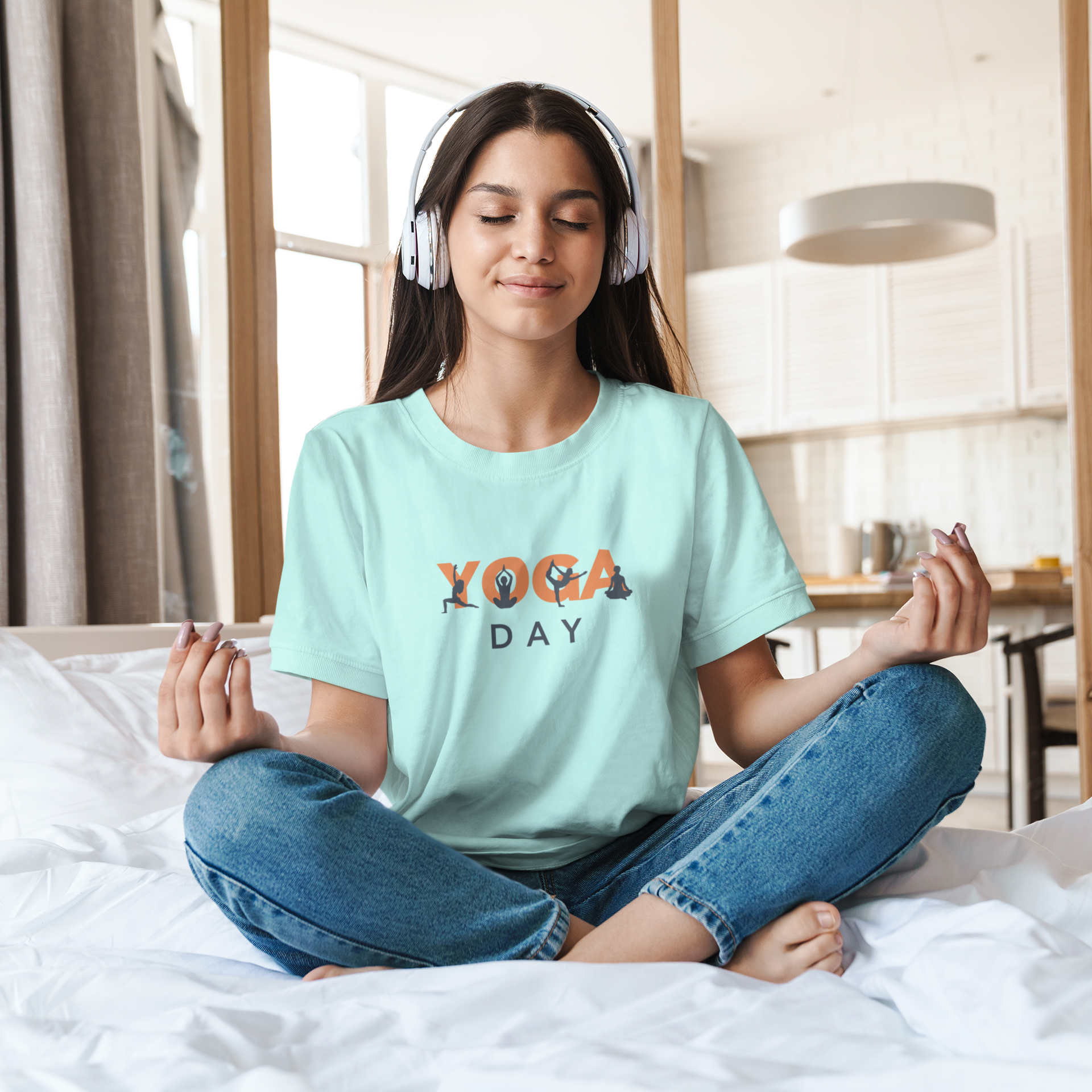 Yoga Day T-Shirt  Mint-XXL