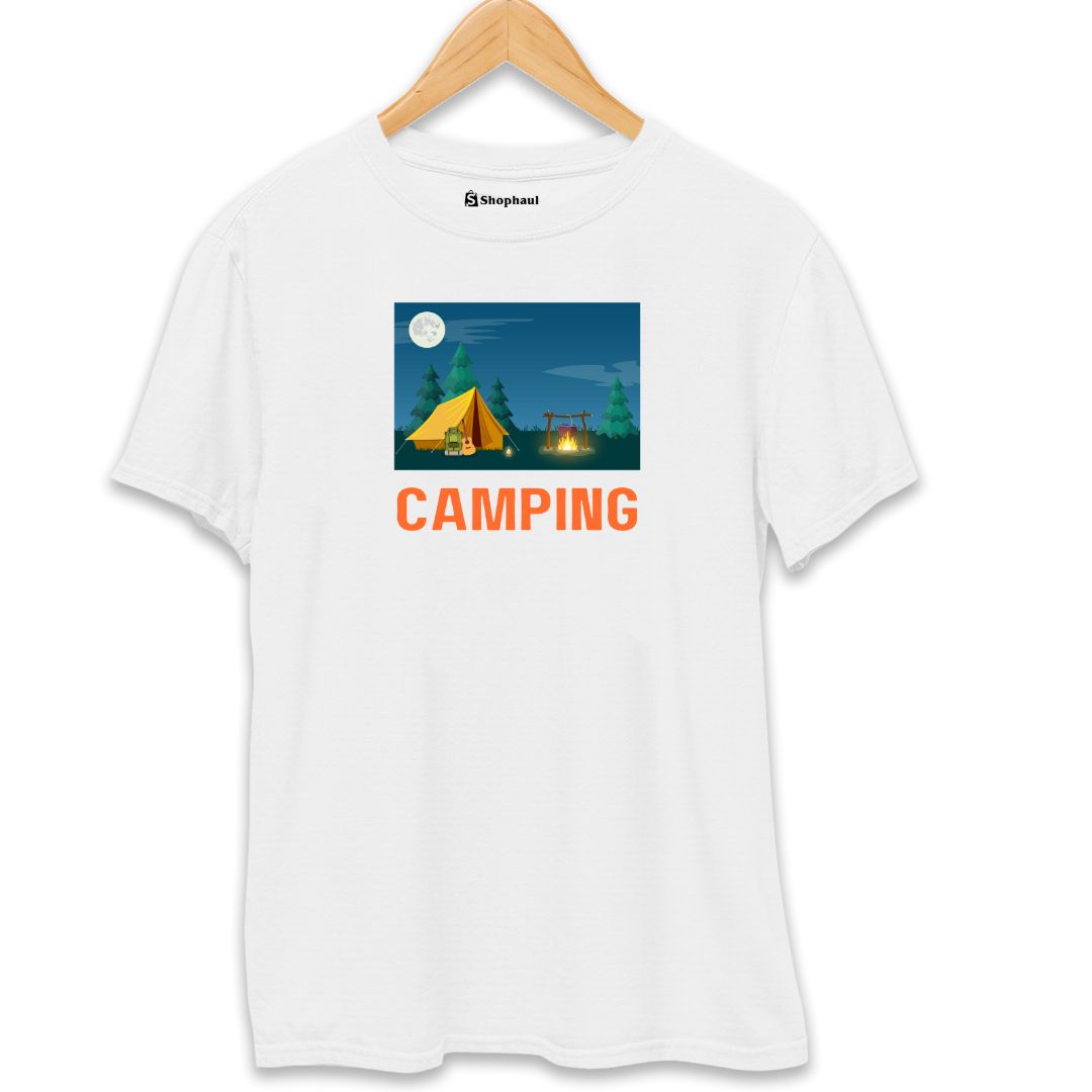 Camping T-Shirt  White-XXL