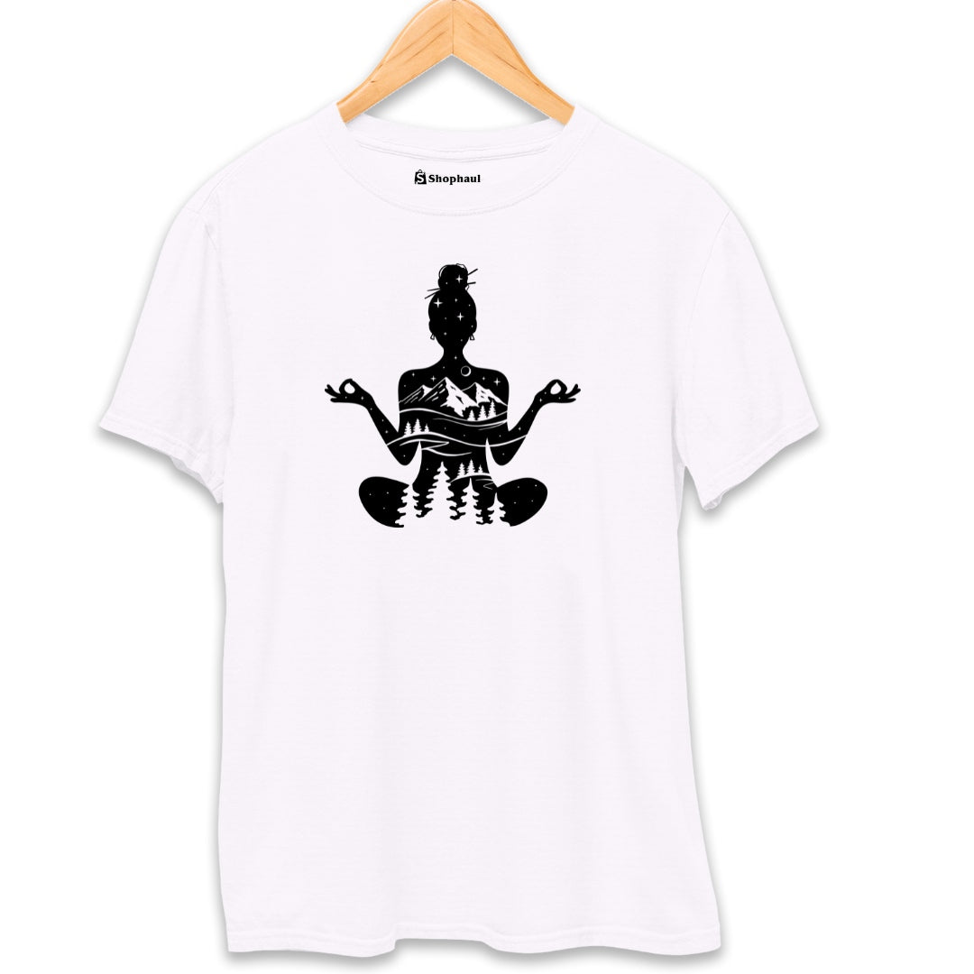 Star Yoga T-Shirt  White-XXL