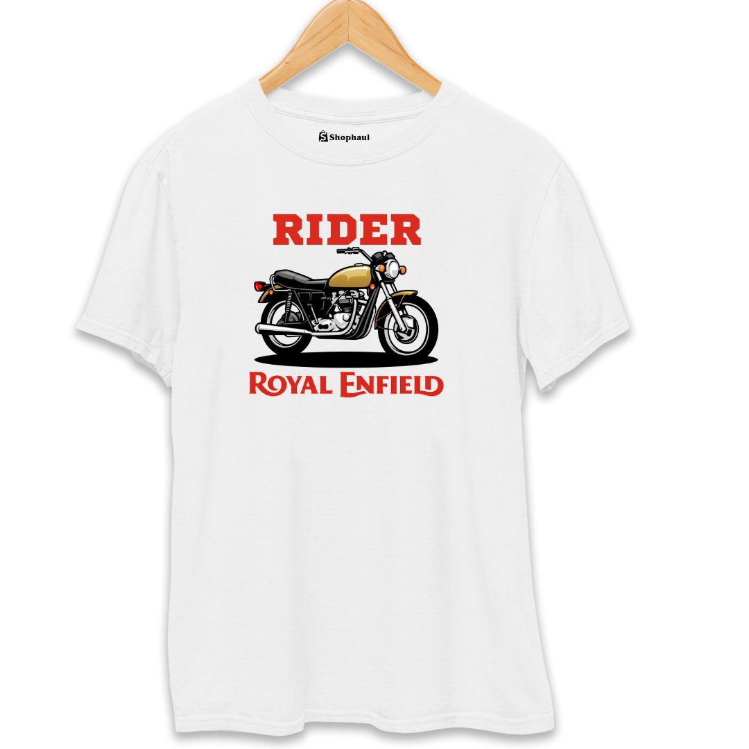 Rider Royal Enfield Biker T-Shirt  White-XXL