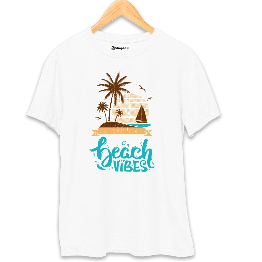 Beach Vibles T-Shirt  White-XXL