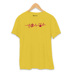 OM Heartbeat Yoga T-Shirt  Yellow-XXL