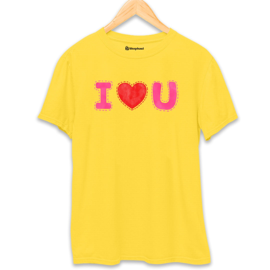 I Love You T-Shirt  Yellow-XXL