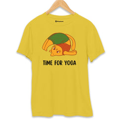 Time for Yoga Panda T-Shirt  Yellow-XXL