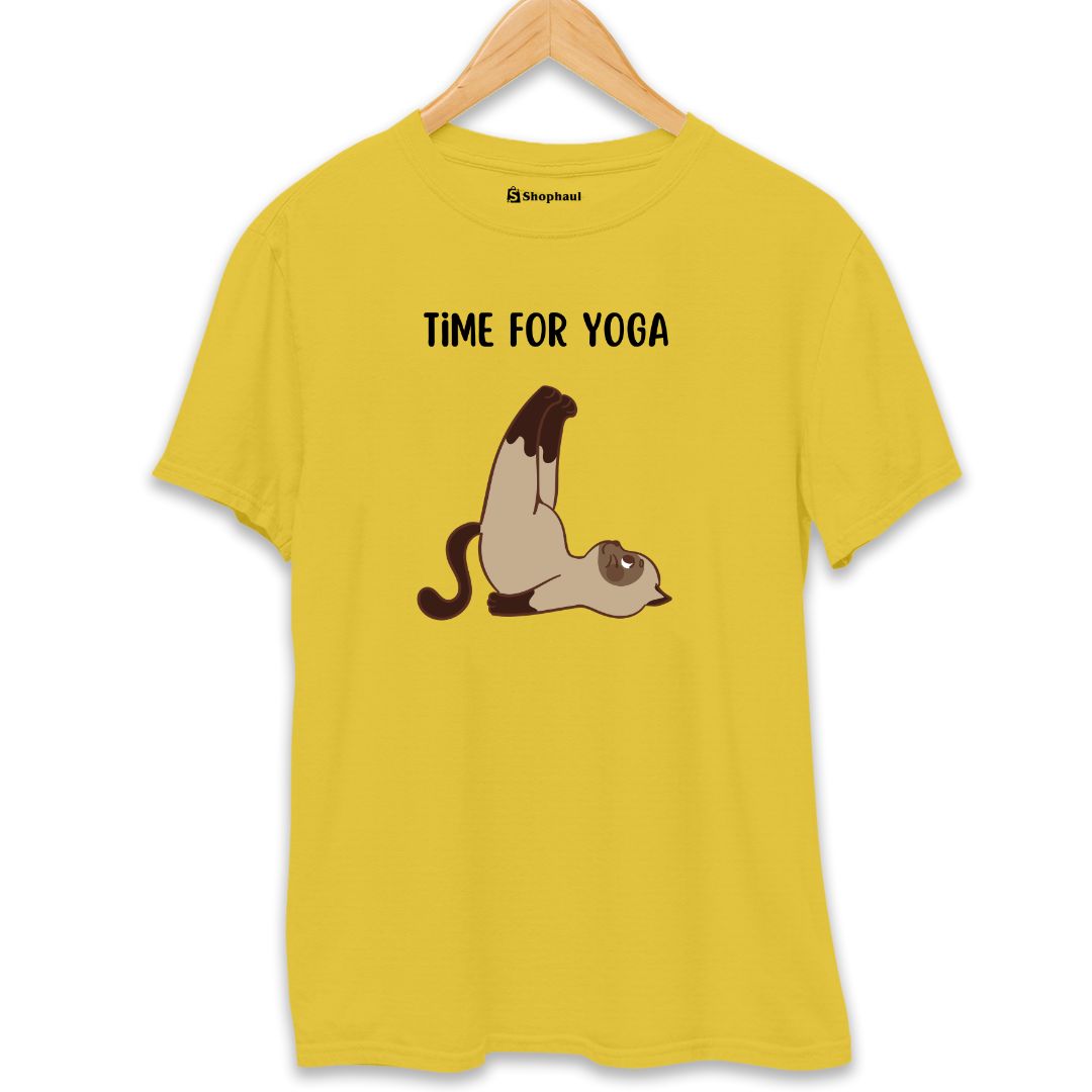 Time for Yoga T-Shirt  Yellow-XXL