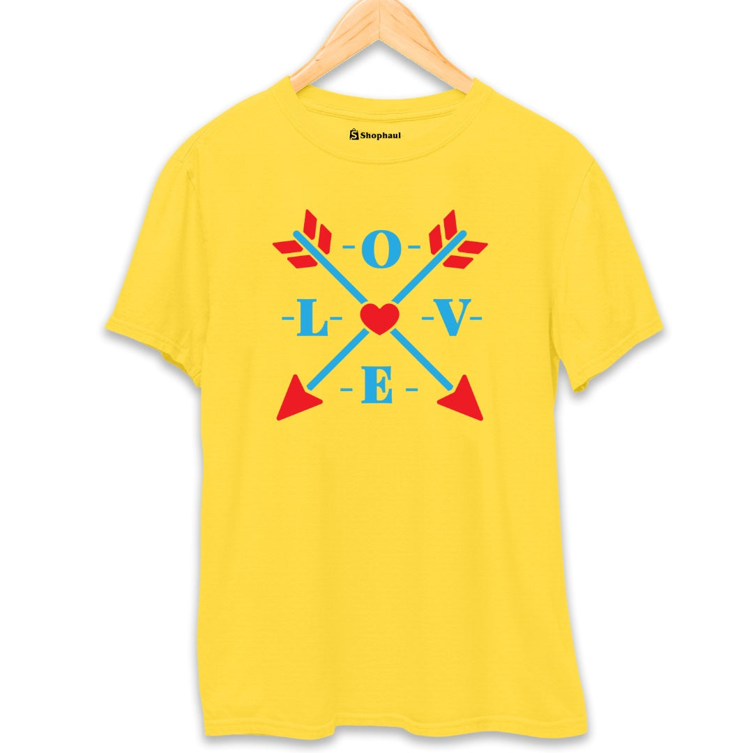 Love Arrows T-Shirt  Yellow-XXL