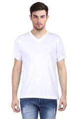 White V Neck Plain T-Shirt 