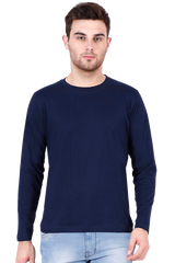 Navy Blue Full Sleeve Plain T-Shirt 