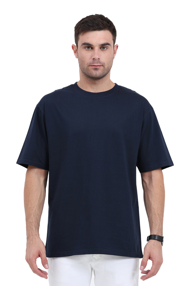 Oversized Classic T-Shirt Plain Navy Blue 