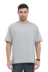 Oversized Classic T-Shirt Plain Grey Melange 