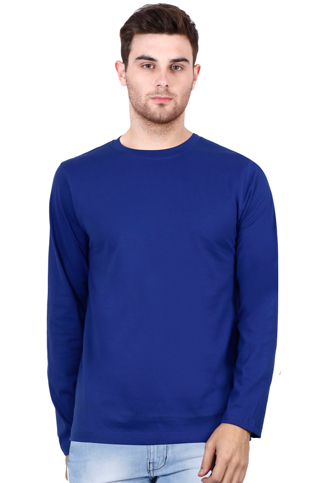 Royal Blue Full Sleeve Plain T-Shirt 